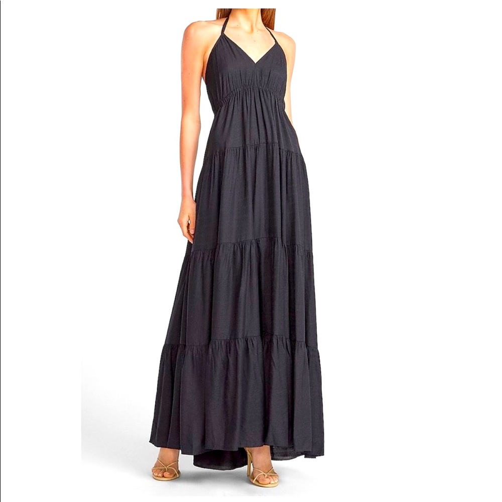 Express Tiered Halter Maxi Dress